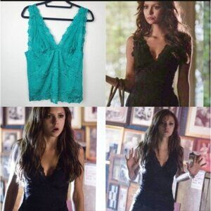 ASO Katherine Pierce Alt Colour Bebe Lace Tank Top Size Large vampire diaries